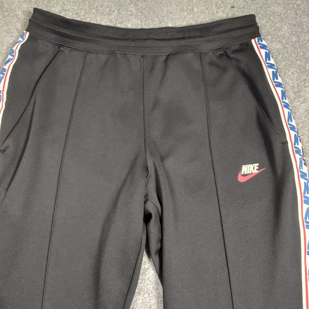 Nike Track Pants Mens Large Snap Side Logo Black Athletic AR1613-010 Excellent